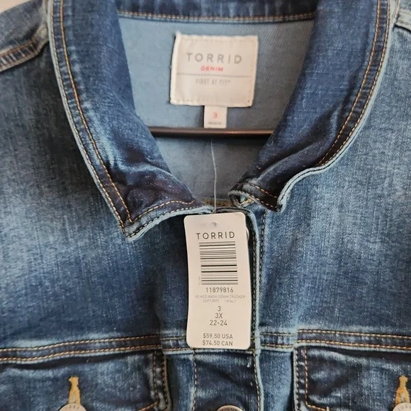 Torrid Jean Jacket Size 3 - Picture 2 of 2